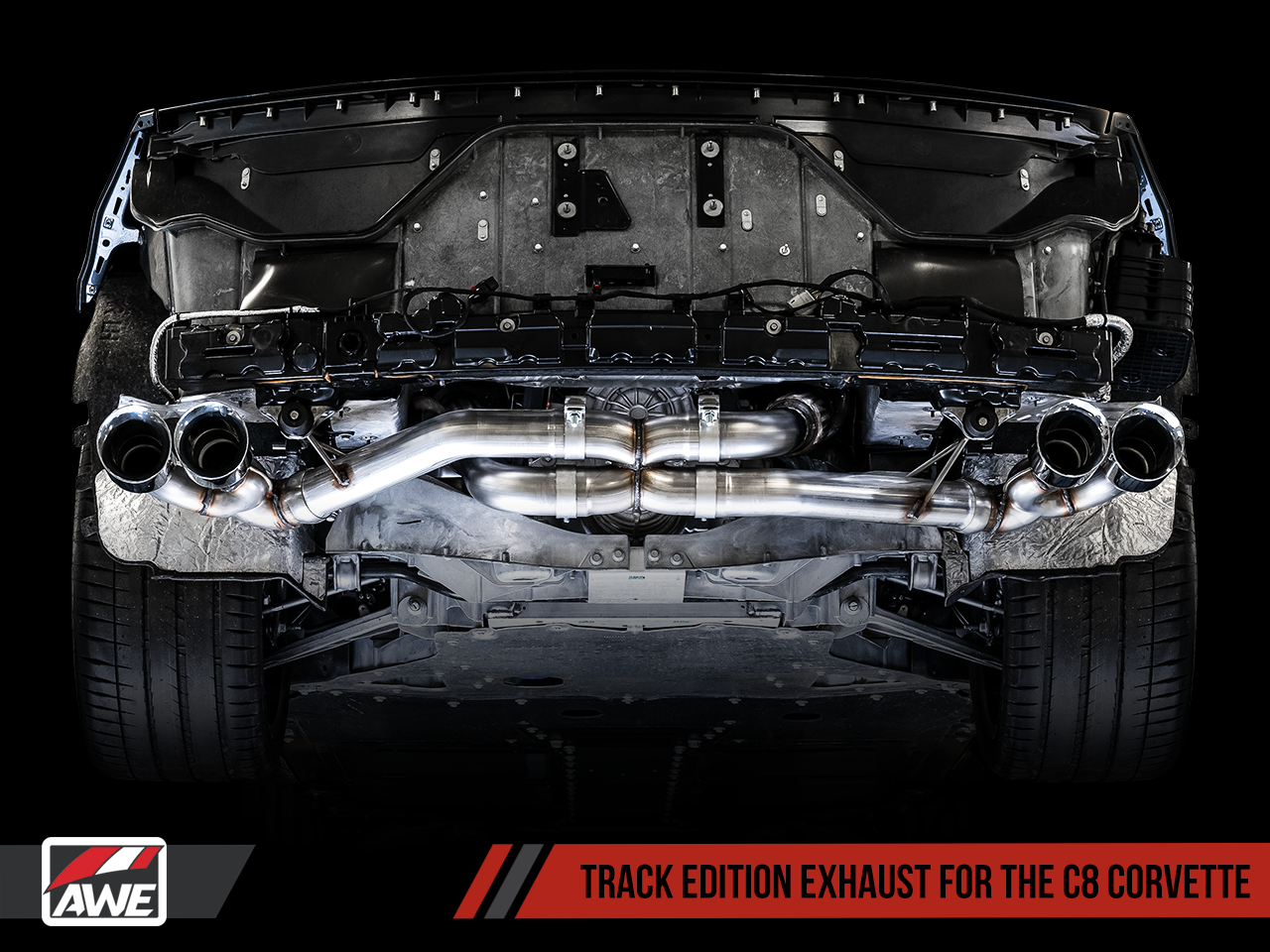 AWE Track Edition Exhaust for C8 Corvette -- Chrome Silver Tips