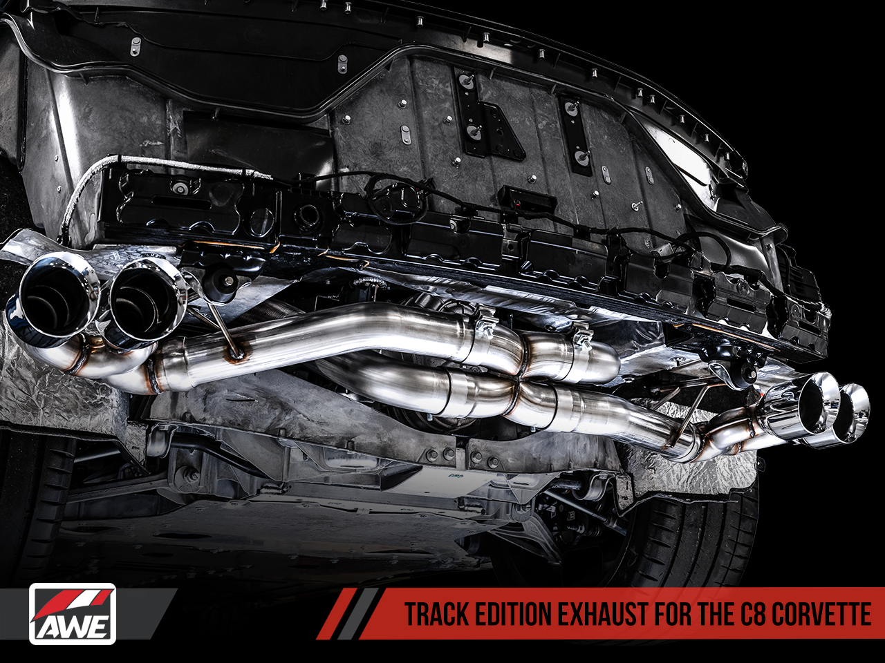 AWE Track Edition Exhaust for C8 Corvette -- Chrome Silver Tips - 0