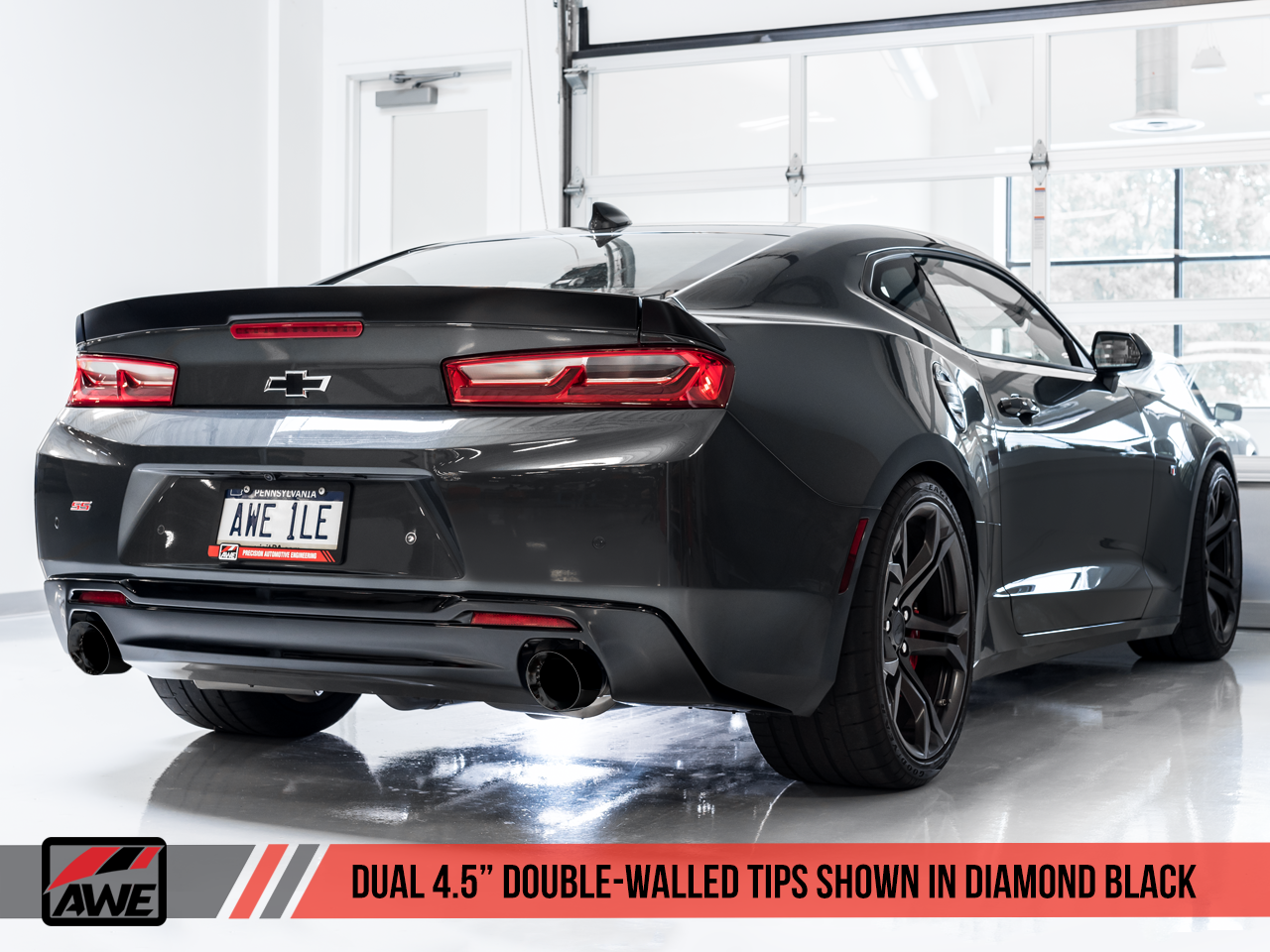 AWE Touring Edition Catback Exhaust for Gen6 Camaro SS / ZL1 - Resonated - Diamond Black Tips (Quad Outlet) - 0