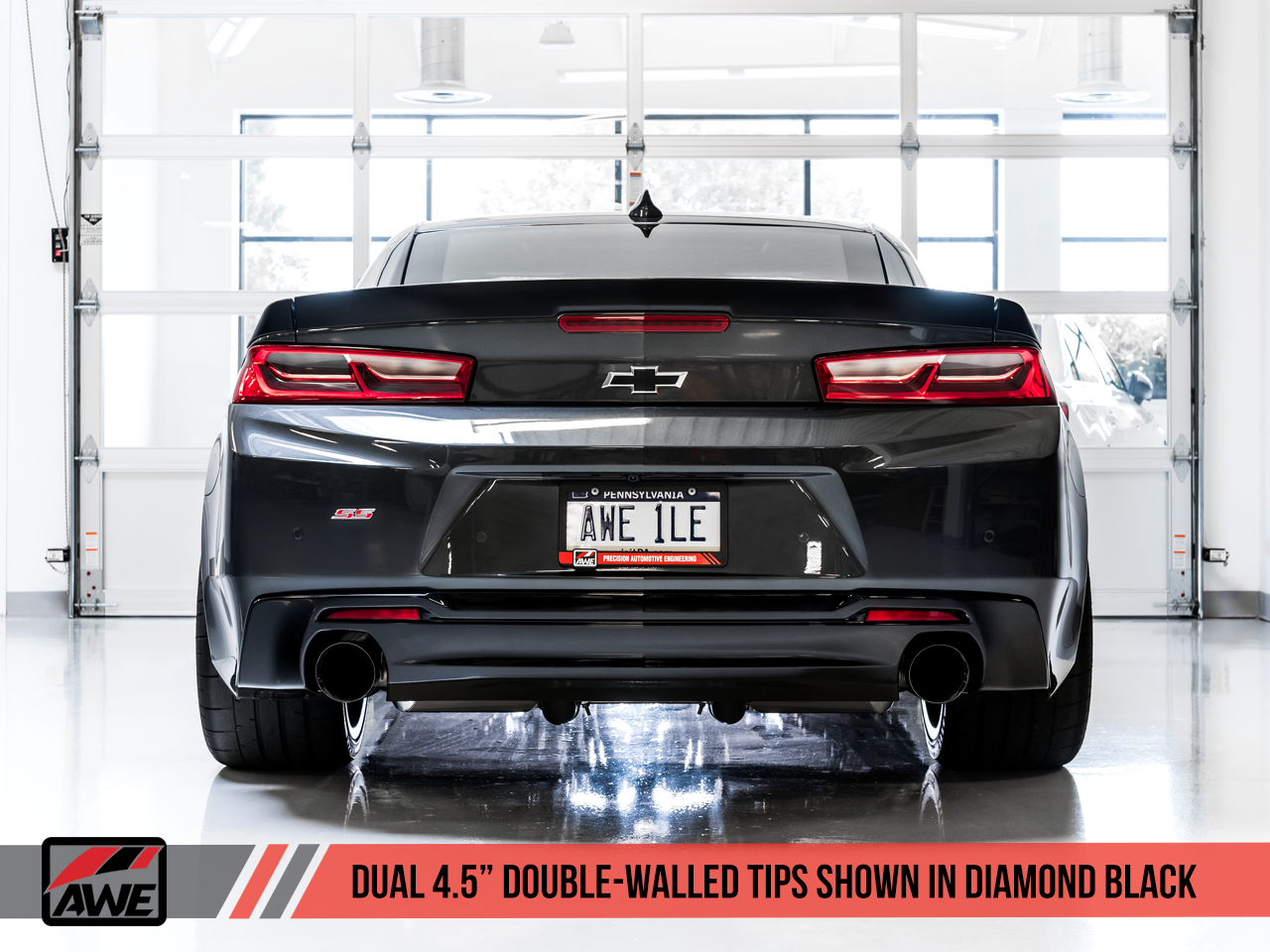 AWE Touring Edition Catback Exhaust for Gen6 Camaro SS / ZL1 - Resonated - Diamond Black Tips (Quad Outlet)