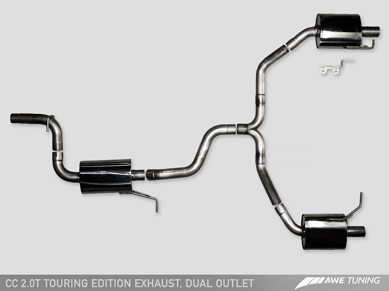 AWE Touring Edition Exhaust for VW CC 2.0T - Dual Outlet - Chrome Silver Tips