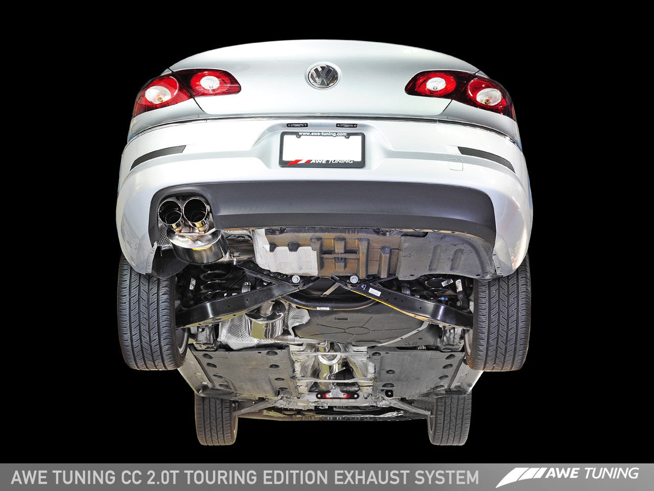 AWE Touring Edition Performance Exhaust for VW CC 2.0T - Chrome Silver Tips - 0