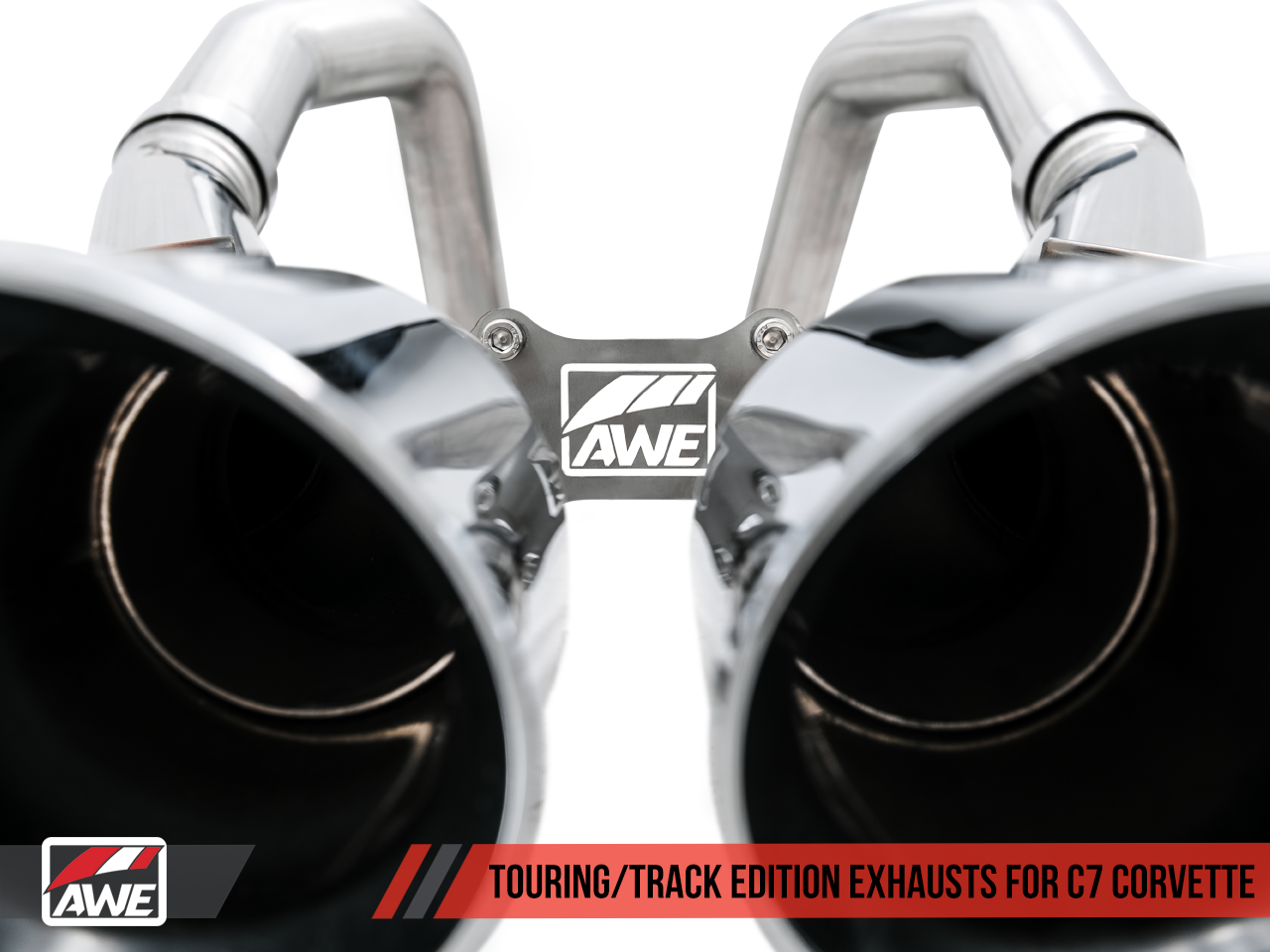 AWE Track Edition Axleback Exhaust for C7 Corvette without AFM Valves - Z06 / ZR1 / Z51 Manual 17+ / GS Manual -- Chrome Silver Tips