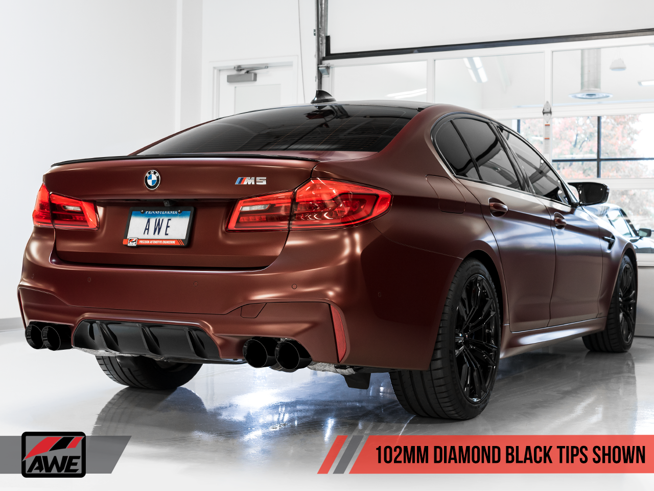 AWE Track Edition Cat-Back Exhaust for BMW F90 M5 - Diamond Black Tips