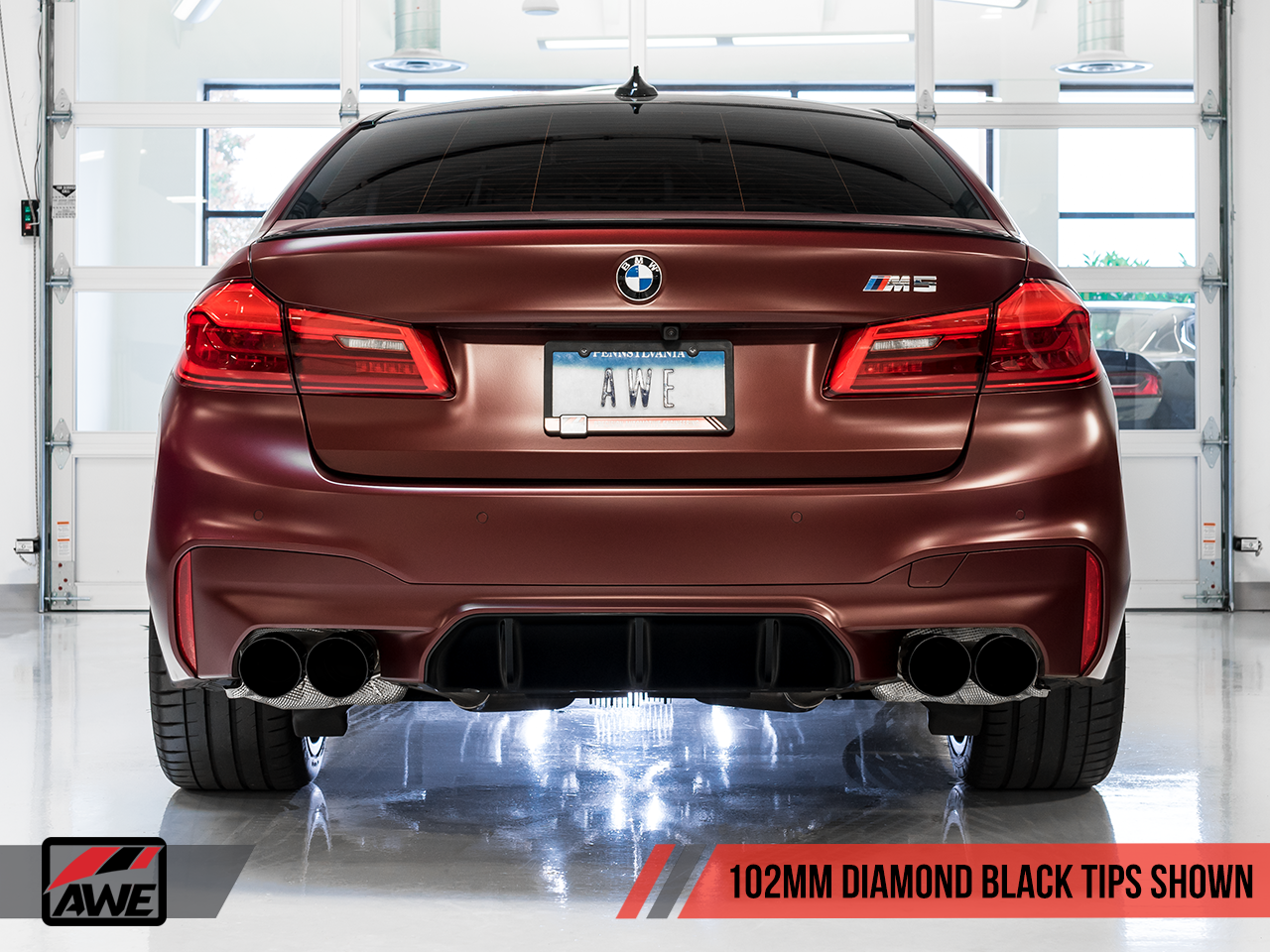 AWE Track Edition Axle-Back Exhaust for BMW F90 M5 - Diamond Black Tips - 0