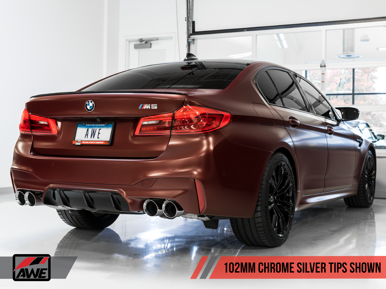 AWE SwitchPath™ Axle-Back Exhaust for BMW F90 M5 - Chrome Silver Tips