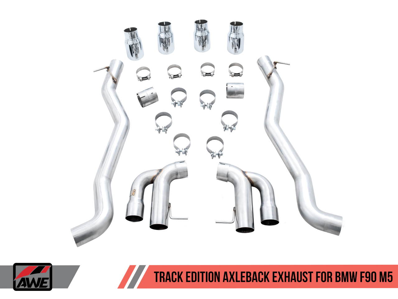 AWE Track Edition Cat-Back Exhaust for BMW F90 M5 - Chrome Silver Tips