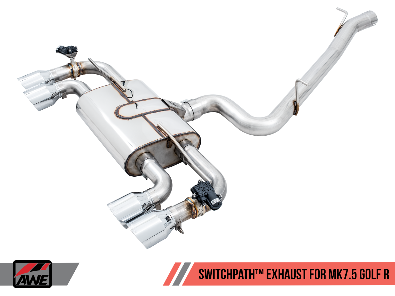 AWE SwitchPath™ Exhaust for MK7.5 Golf R - Chrome Silver 102mm Tips