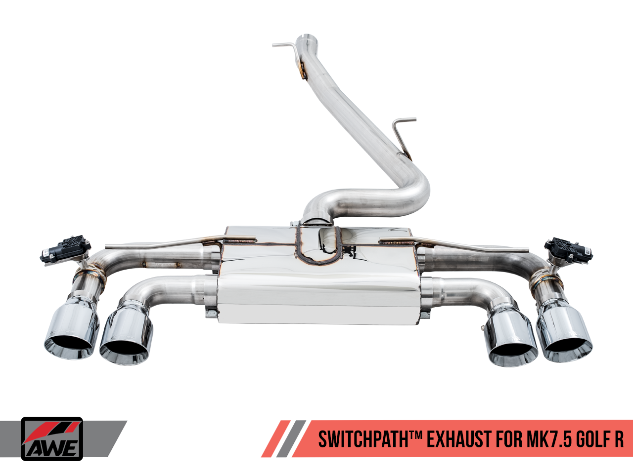 AWE SwitchPath™ Exhaust for MK7.5 Golf R - Chrome Silver 102mm Tips