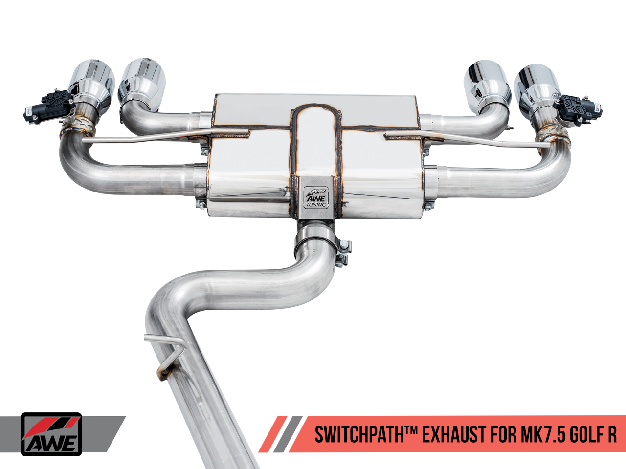 AWE SwitchPath™ Exhaust for MK7.5 Golf R - Chrome Silver 102mm Tips