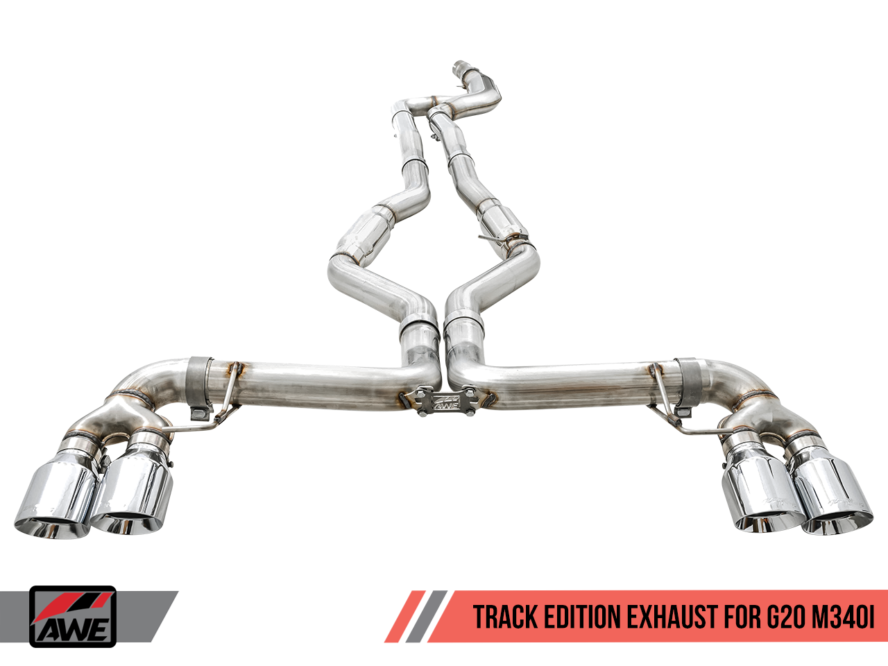 AWE Track Edition Exhaust for G20 M340i - Chrome Silver Tips - 0