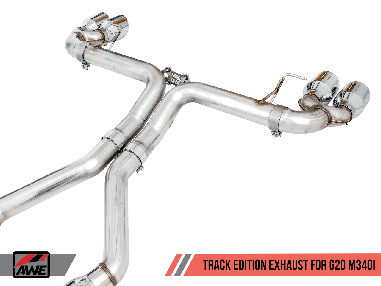 AWE Track Edition Exhaust for G20 M340i - Chrome Silver Tips