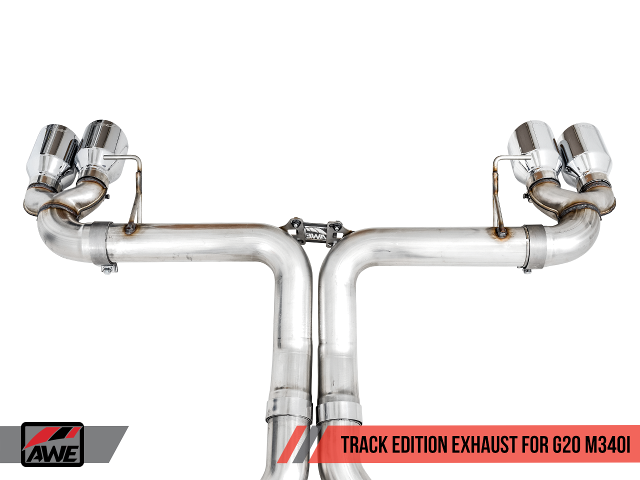 AWE Track Edition Exhaust for G20 M340i - Chrome Silver Tips