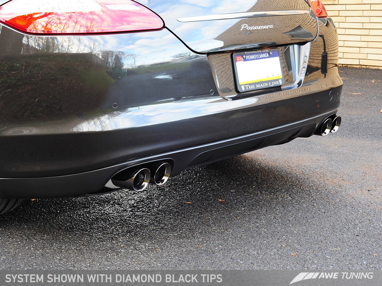 AWE Track Edition Exhaust for 970 Panamera 2/4 (2011-2013) -- With Diamond Black Tips