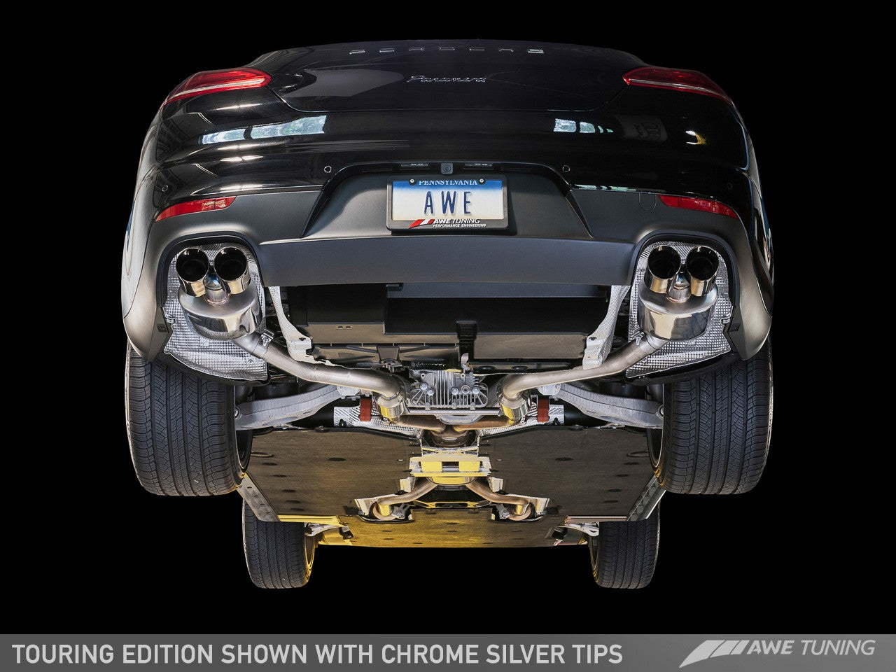 AWE Touring Edition Exhaust for 970 Panamera 2/4 (2011-2013) -- With Chrome Silver Tips - 0