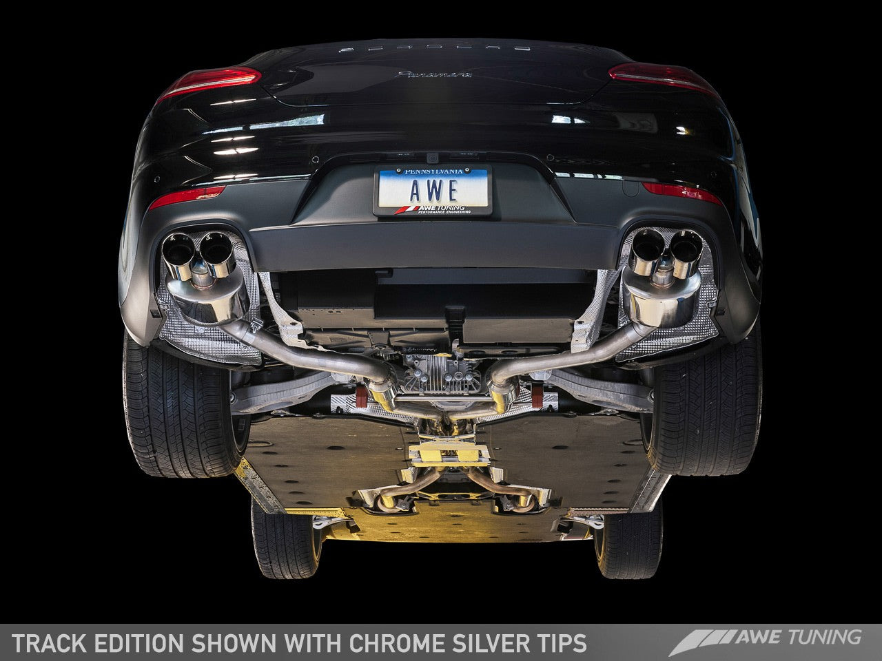 AWE Track Edition Exhaust for 970 Panamera 2/4 (2011-2013) -- With Chrome Silver Tips - 0