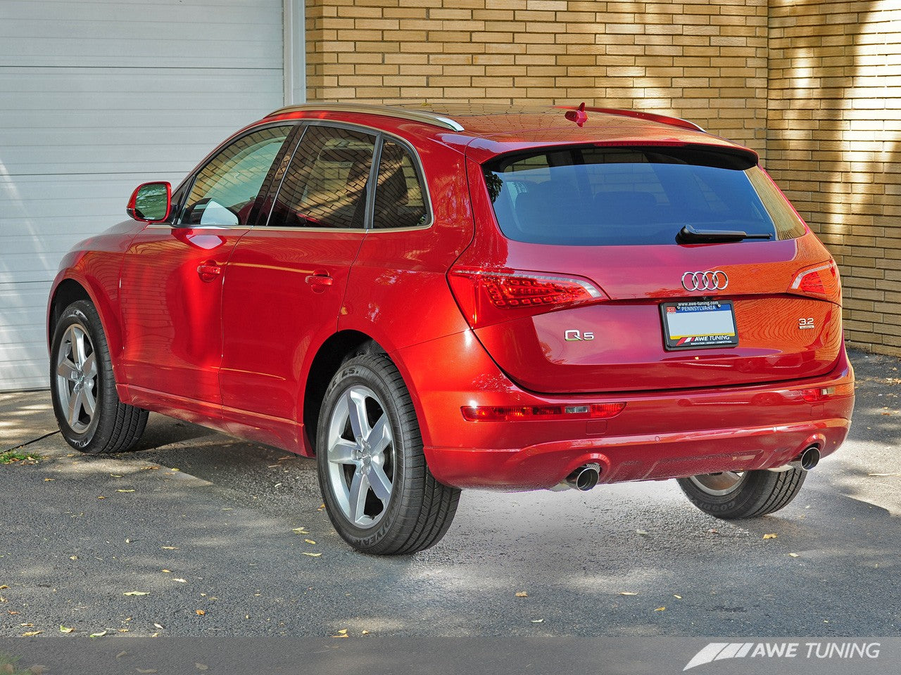 AWE Non-Resonated Exhaust System (Downpipe-Back) for 8R Q5 3.2L -- Polished Silver Tips - 0