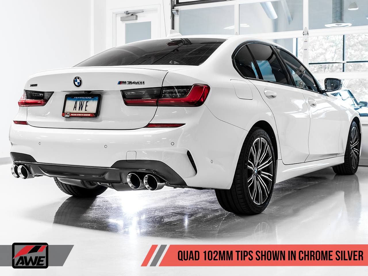 AWE Track Edition Exhaust for G20 M340i - Chrome Silver Tips