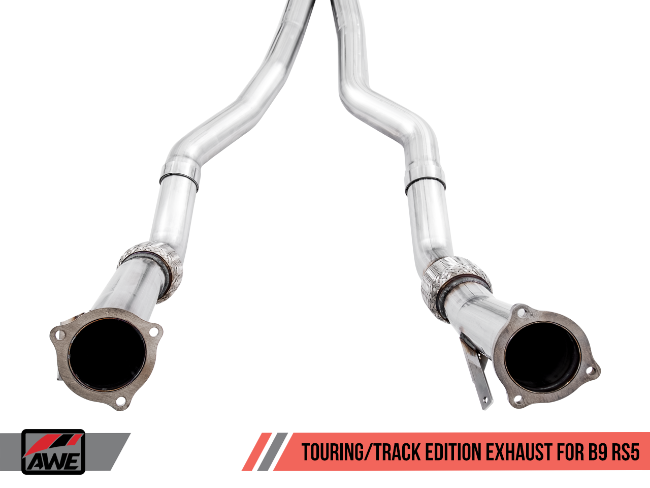 AWE Touring Edition Exhaust for Audi B9 RS 5 - Resonated for Performance Catalysts - Diamond Black RS-style Tips - 0