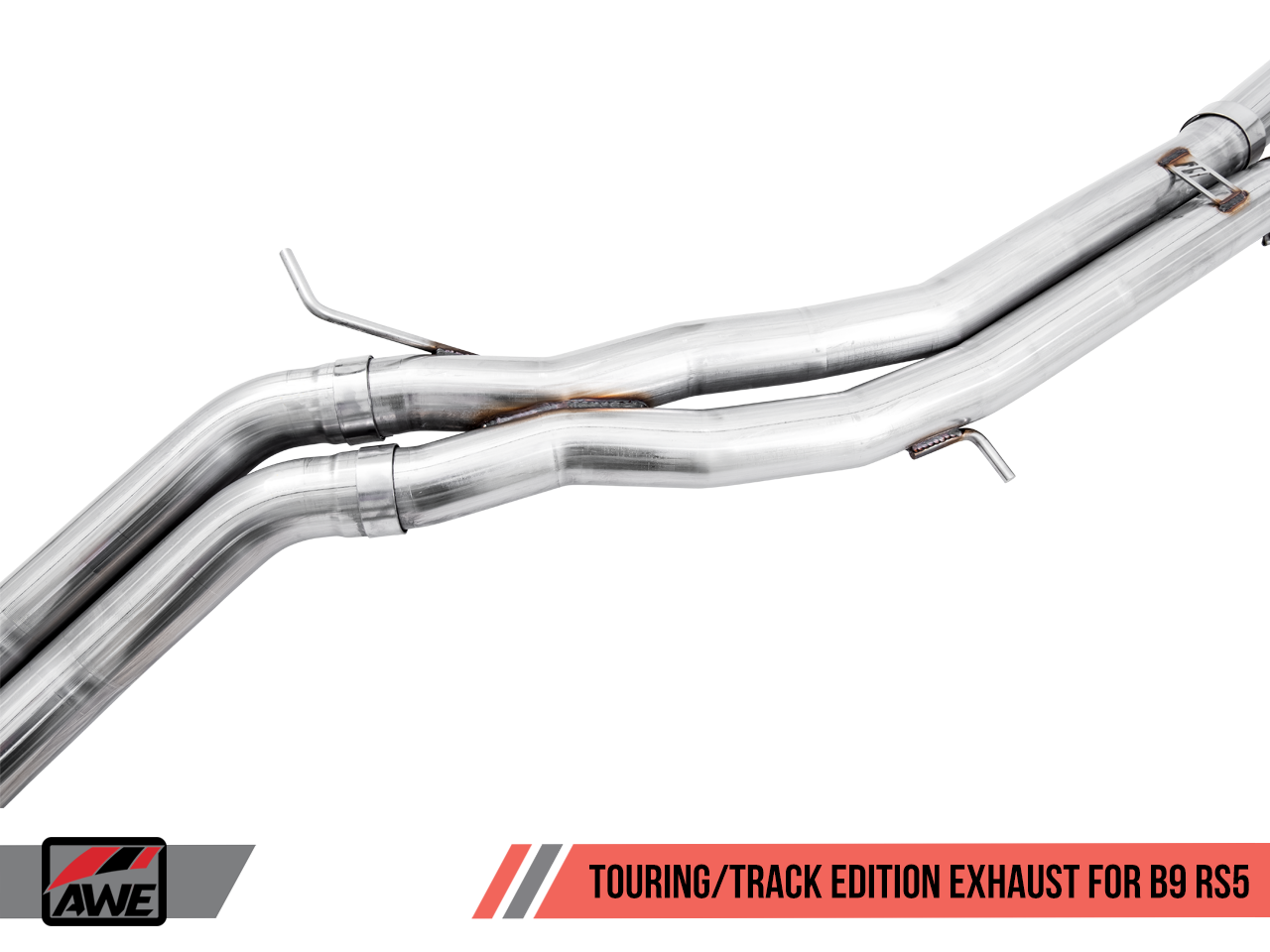 AWE Touring Edition Exhaust for Audi B9 RS 5 - Resonated for Performance Catalysts - Diamond Black RS-style Tips