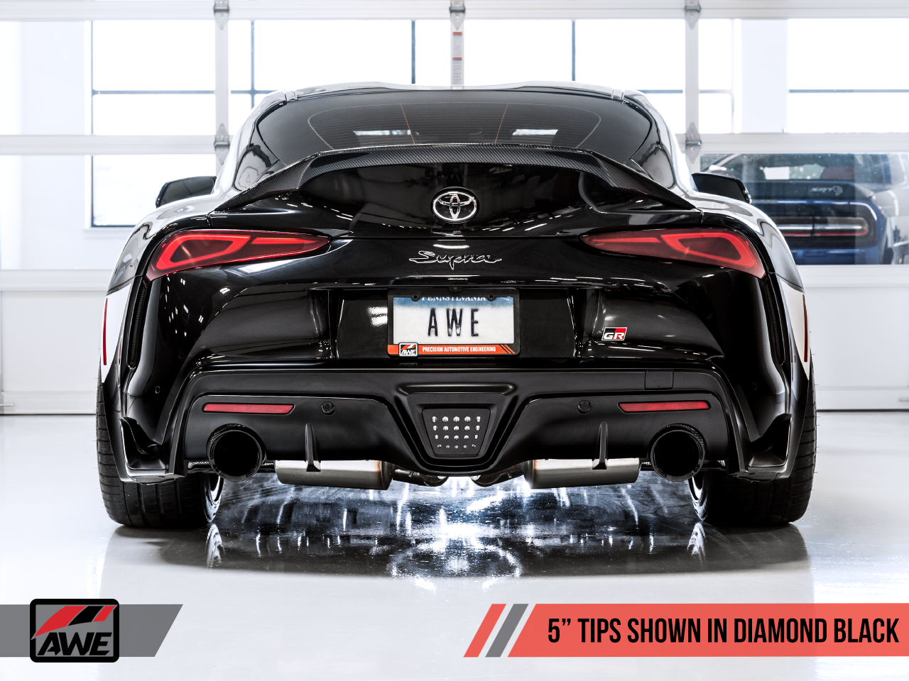 AWE Non-Resonated Touring Edition Exhaust for A90 Supra - 5" Diamond Black Tips