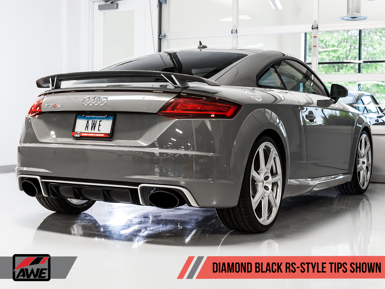 AWE Track Edition Exhaust for Audi MK3 TT RS - Diamond Black RS-style Tips