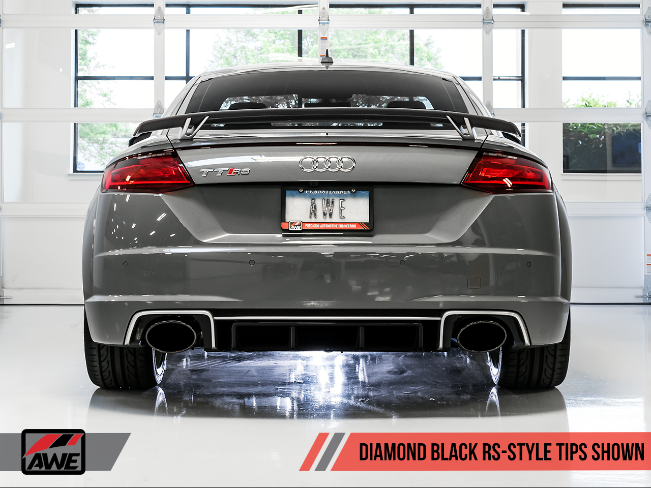 AWE Track Edition Exhaust for Audi MK3 TT RS - Diamond Black RS-style Tips