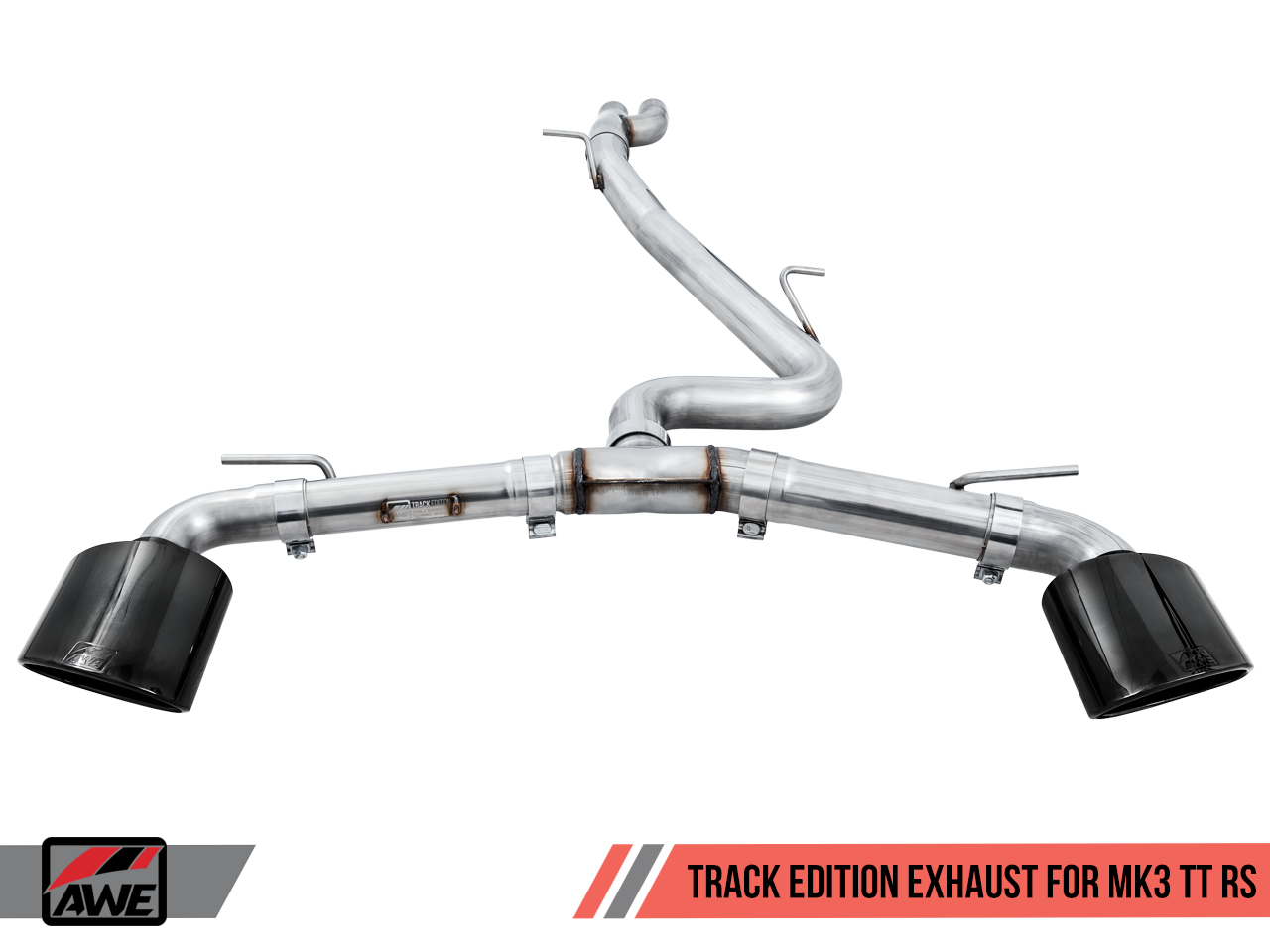 AWE Track Edition Exhaust for Audi MK3 TT RS - Diamond Black RS-style Tips - 0