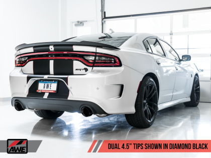 AWE Touring Edition Exhaust for 17+ Charger 5.7 - Non-Resonated - Diamond Black Tips - 0