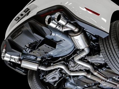 AWE Touring Edition Cat-back Exhaust for the 2018+ Mustang GT - Quad Chrome Silver Tips