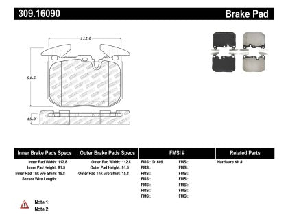 StopTech Performance Front Brake Pads F Chassis