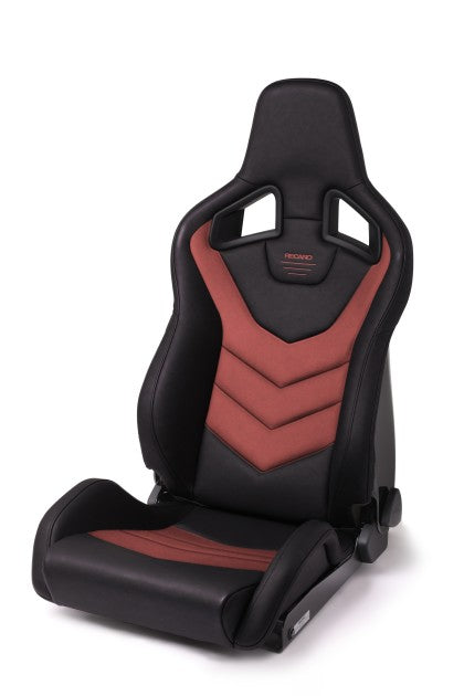 RECARO Sportster GT Seat Reclineable - Passenger Seat - Vinyl Black | Red Suede w/Red Logo