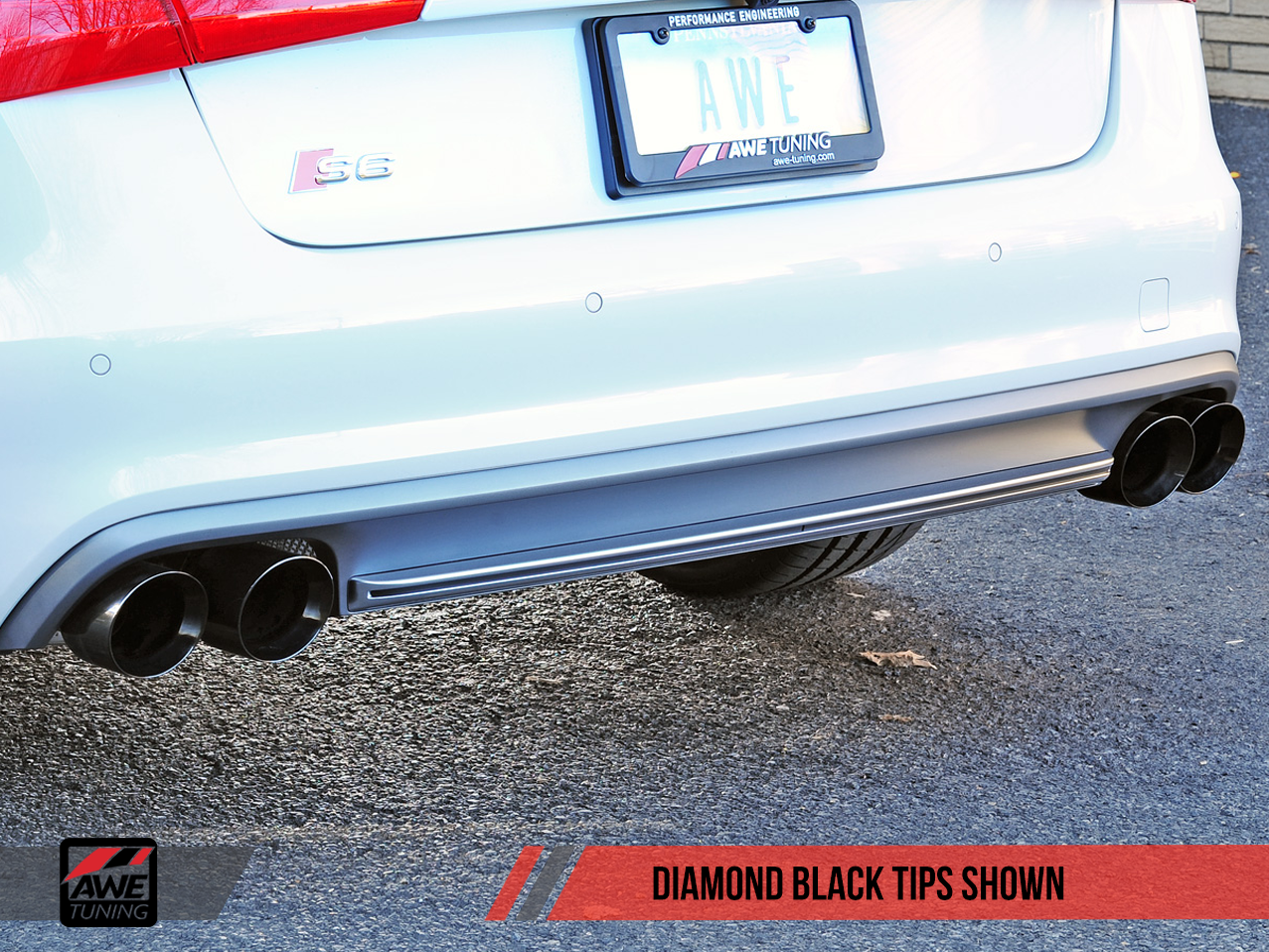 AWE Track Edition Exhaust for Audi C7 S6 4.0T - Diamond Black Tips