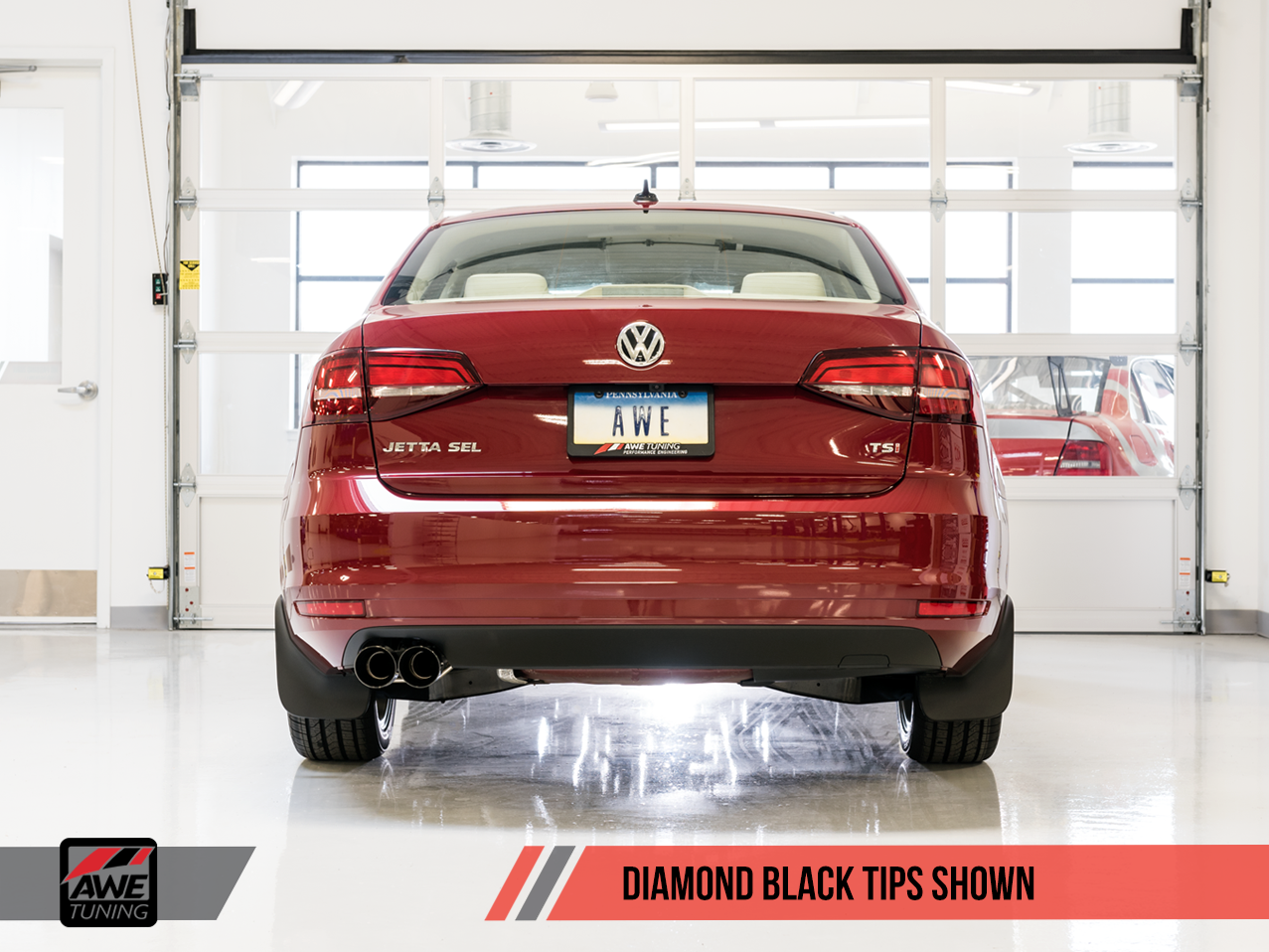 AWE Touring Edition Exhaust for MK6 GLI 2.0T - MK6 Jetta 1.8T - Diamond Black Tips