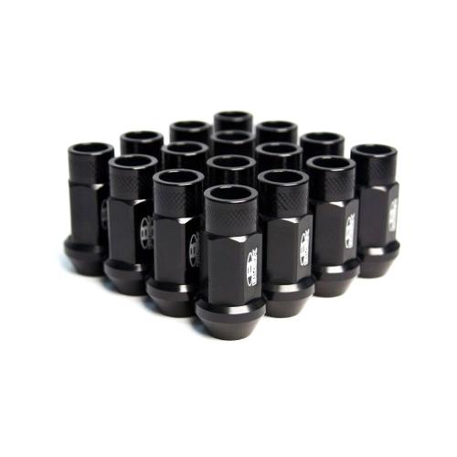 BLOX Racing Street Series Forged Lug Nuts - Black 12 x 1.5mm - Set of 16 (New Design)