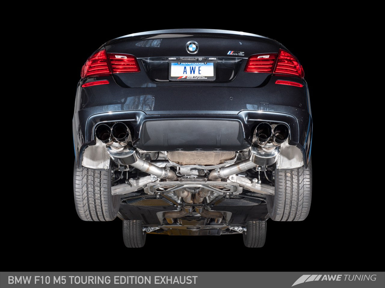 AWE Touring Edition Axle Back Exhaust for BMW F10 M5, Diamond Black Tips