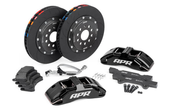 APR BRAKES - 350X34MM 2 PIECE 6 PISTON KIT - FRONT - BLACK - (MQB 340MM)