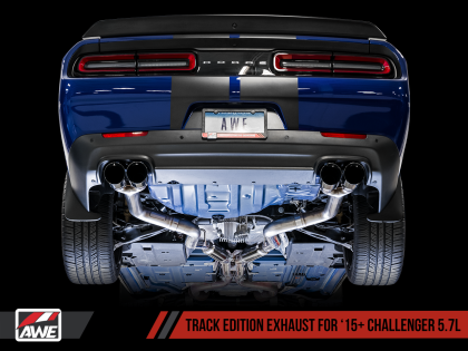 AWE Track Edition Exhaust for 17+ Challenger 5.7 - Diamond Black Quad Tips