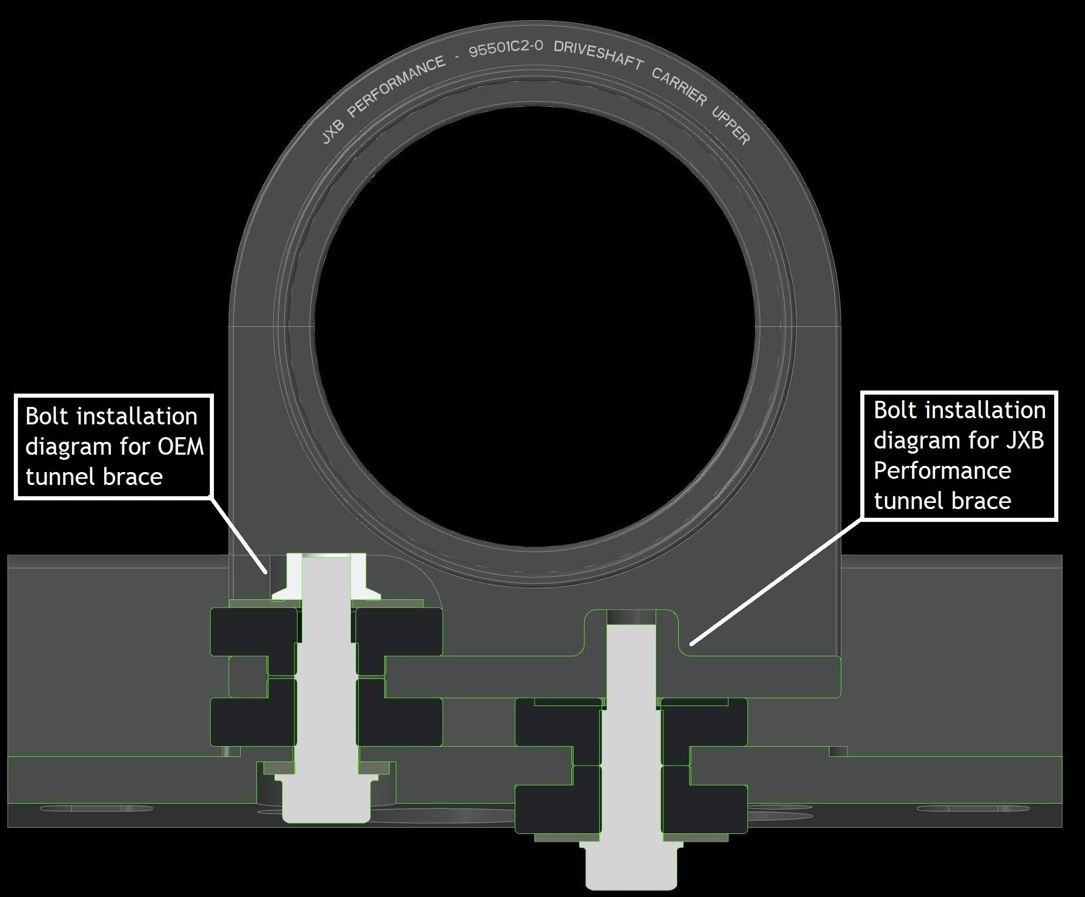 Porsche 955/957 Cayenne, VW 7L Touareg Driveshaft Center Support Bearing Carrier Upgrade (95501A0)