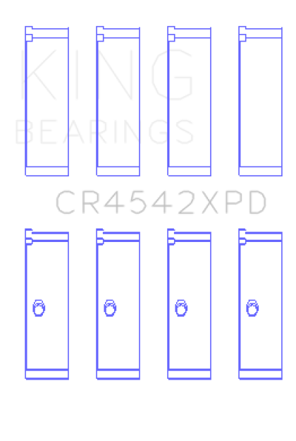 King Honda K-Series 2.0L/2.4L(Size STDX) XP Tri-Metal Performance Connecting Rod Bearing - Set of 4 - 0