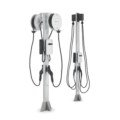 EvoCharge iEVSE Plus Dual Port Pedestals w/Retractors