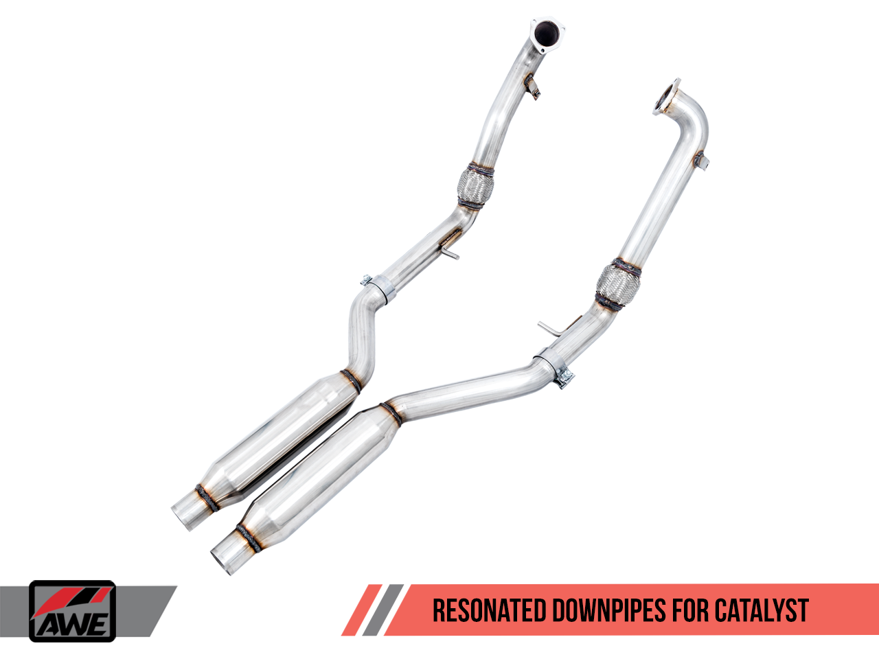 AWE SwitchPath™ Exhaust for B9 S4 - Resonated for Performance Catalyst - Diamond Black 90mm Tips