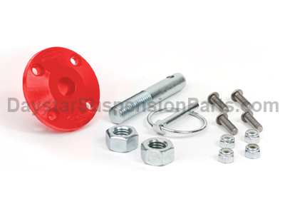 Daystar Hood Pin Kit Red Single Includes Polyurethane Isolator Pin Spring Clip and Related Hardware