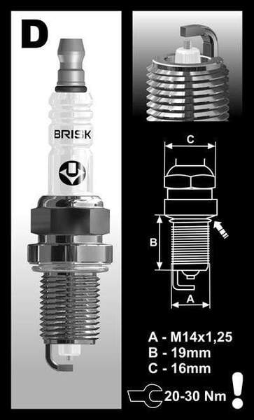 Brisk Silver Racing DR12YS Spark Plug (Priced Each) - VW/Audi 2.0T FSI & TSI / MINI 2.0L Turbo