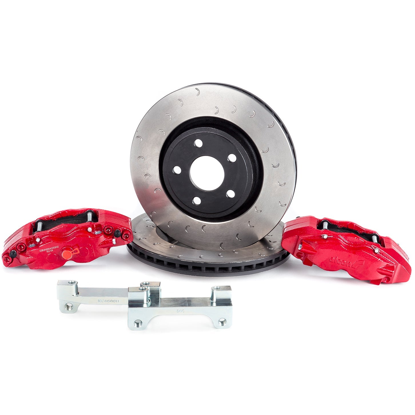 ALCON 6-PISTON RED CALIPERS FRONT BRAKE UPGRADE KIT: 2018+ JEEP WRANGLER JL