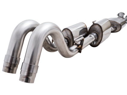 AWE 0FG Exhaust with BashGuard for 3rd Gen Tacoma - Dual Chrome Silver Tips