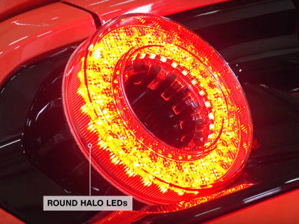 Raxiom 15-22 Ford Mustang Halo LED Tail Lights - Gloss Black Housing (Smoked Lens) - 0