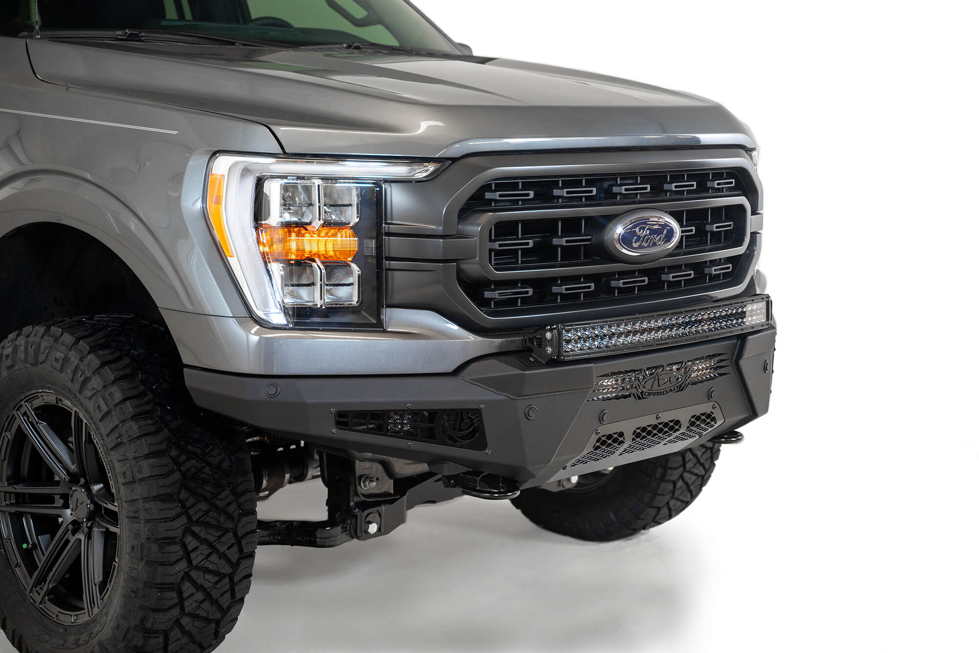 ADDICTIVE DESERT DESIGNS HONEYBADGER FRONT BUMPER: 2021+ FORD F-150