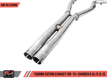 AWE Touring Edition Exhaust for 15+ Charger 6.4 / 6.2 SC - Non-Resonated - Chrome Silver Tips