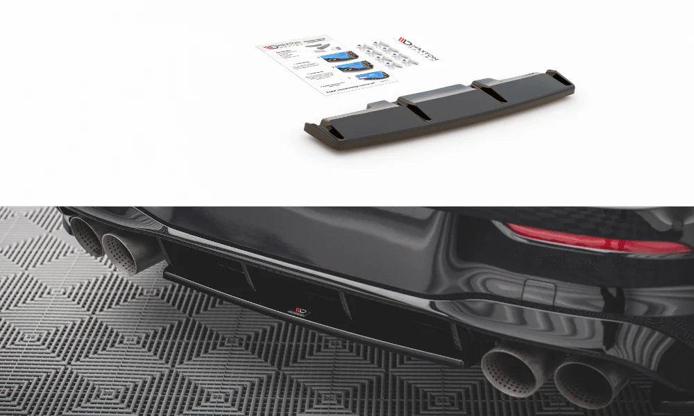 Maxton Design Central Rear Splitter - VW Golf R Mk8 | VW-GO-8-R-RD1G